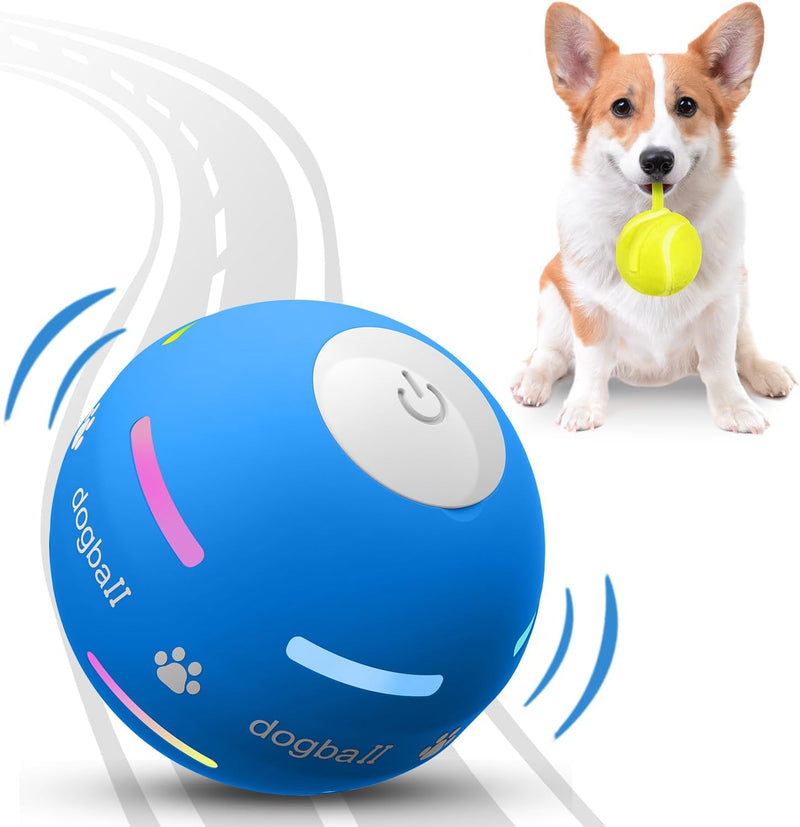 BENTOPAL Interactive Dog Toy Wicked Ball for Indoor Cats/Dogs with Motion Activated/USB Rechargeable Blue - PawsPlanet Australia