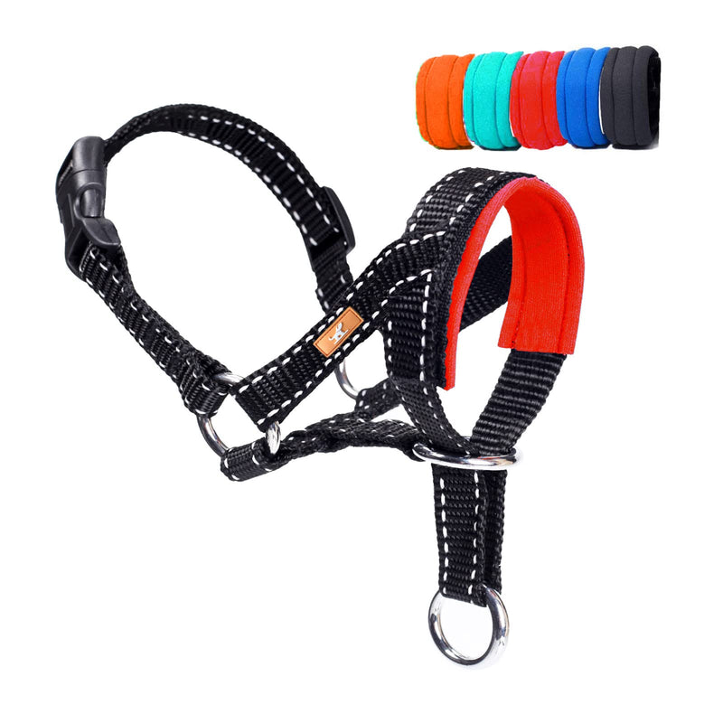 Dog Head Collar with Reflective Fabric, Adjustable Dog Head Harness to Prevent Pulling for Small Medium and Large Dogs(S, Red) S - PawsPlanet Australia