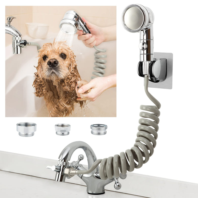 ZCONIEY Sink Faucet Sprayer Attachment Hair Pet Rinser Showerhead with Stop Water-saving Function 1-Silver Sink Shower Set - PawsPlanet Australia