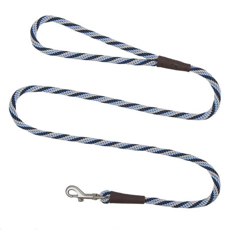 Mendota Pet Snap Leash - British-Style Braided Dog Lead, Made in The USA - Arctic Blue, 3/8 in x 6 ft - for Small/Medium Breeds - PawsPlanet Australia