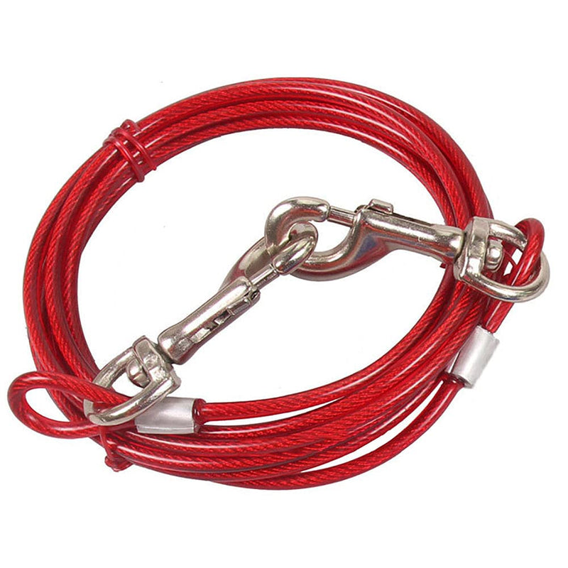 Love Dream Dog Tie Out Cable for Dogs Up to 125 Pounds, Super Heavy and Bite Resistant, 10ft 16ft 32ft Length Available Dog Lead Line for Yard, Camping, Park, Outside 125lbs 16ft Red - PawsPlanet Australia