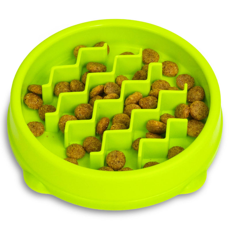 Catstages Kitty Slow Feeder Cat Bowl, Green Green Bowl - PawsPlanet Australia