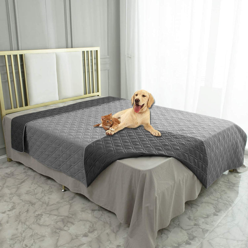 Ameritex Waterproof Dog Bed Cover Pet Blanket for Furniture Bed Couch Sofa Reversible 52x82 Inch (Pack of 1) Grey+dark Grey - PawsPlanet Australia