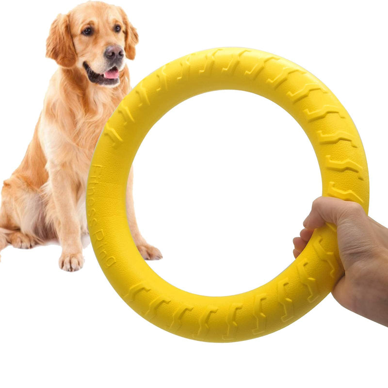 Indestructible Dog Toys Dog Chew Toy for Aggressive Chewers Flying Discs for Medium/Large Breeds Dog Training Ring,Floating Dog Ring Toys for Throwing,Catching, Flying Lightweight Dog Toy Yellow - PawsPlanet Australia
