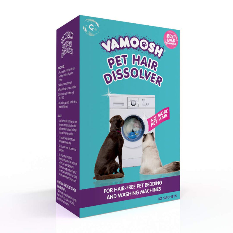 Vamoosh Pet Hair Dissolver 3 x 100g (1 box) Pet Hair Remover for Washing Machines – Dissolves dog hair, cat hair, horse hair etc in the laundry - PawsPlanet Australia