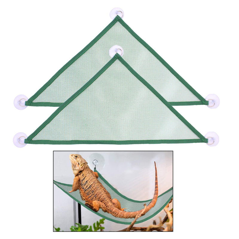 ADOGGYGO Bearded Dragon Lizard Hammock Reptile Hammock Lounger Ladder Bearded Dragon Hammock Accessories for Bearded Dragons Geckos Lizards Reptile (Green) Green - PawsPlanet Australia