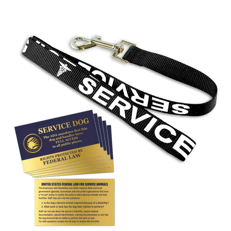 Service Dog Leash - Includes 5 Federal Law Handout Cards - Can Be Used with or Without a Service Dog Vest - PawsPlanet Australia