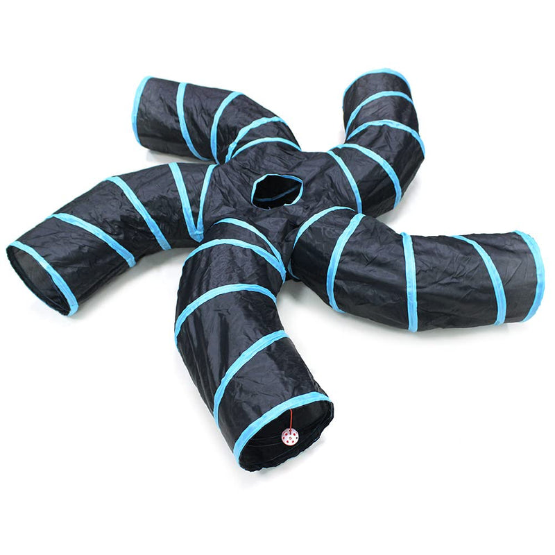 Bemodst S-Type Cat Tunnel, 2 Way/3 Way/4 Way/5 Way Collapsible S-Shape Small Animal Tubes Kitty Tunnels Interactive Maze House Toy with Storage Bag for Kitten Puppy Rabbit Guinea Pig … 5-Way - PawsPlanet Australia