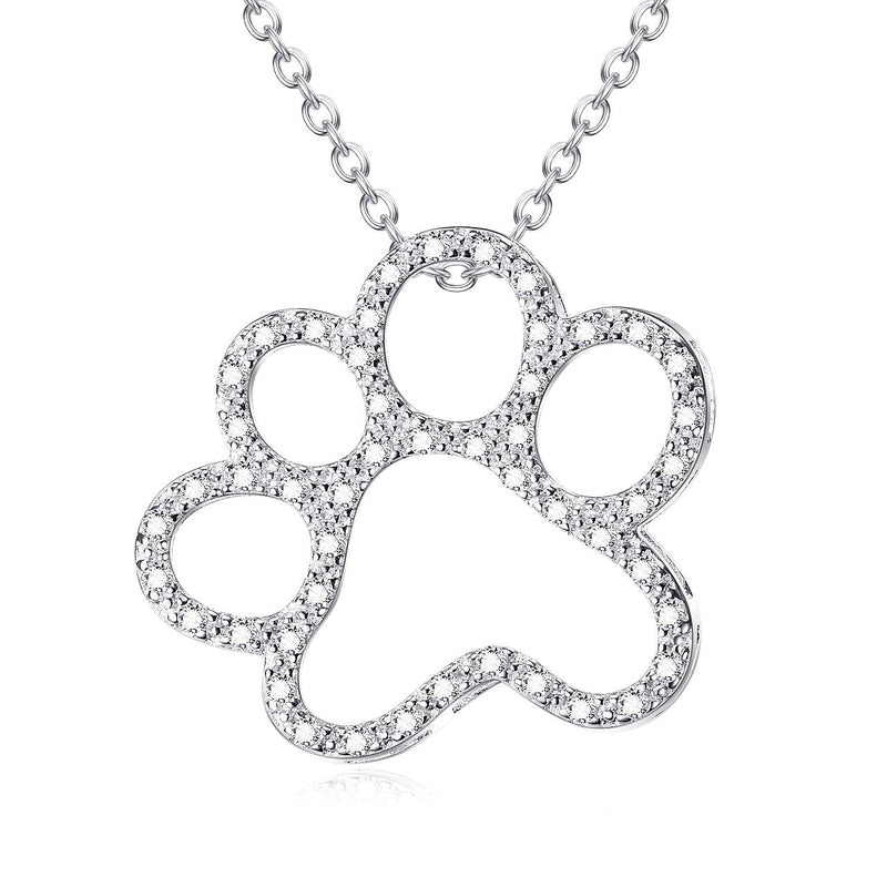 ONEFINITY Paw Print Necklace Sterling Silver Dog Paw Necklace Pet Cat Dog Paw Pendant Jewelry for Women - PawsPlanet Australia
