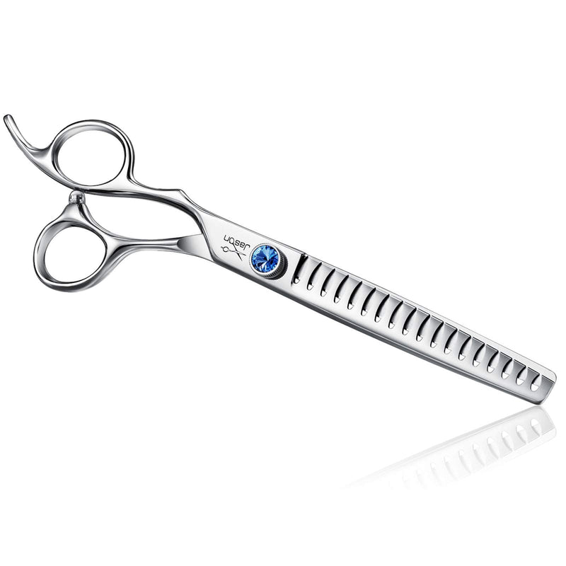 JASON Left Handed 7" 18-Tooth Texturising Dog Grooming Chunkers Scissor, Ergonomic Cats Grooming Shears Pets Trimming Kit with Offset Handle, Sharp, Comfortable Shear Left Hand Chunker - PawsPlanet Australia