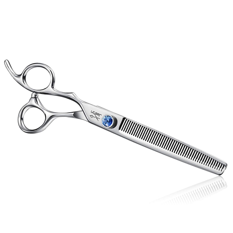 JASON Left Handed 7" 50 Teeth Blending Dog Grooming Scissor, Ergonomic Cats Grooming Thinning Shears Pets Trimming Kit with Offset Handle and a Jewelled Screw, Sharp, Comfortable Blender Christmas Left Hand 7 inches Blender - PawsPlanet Australia