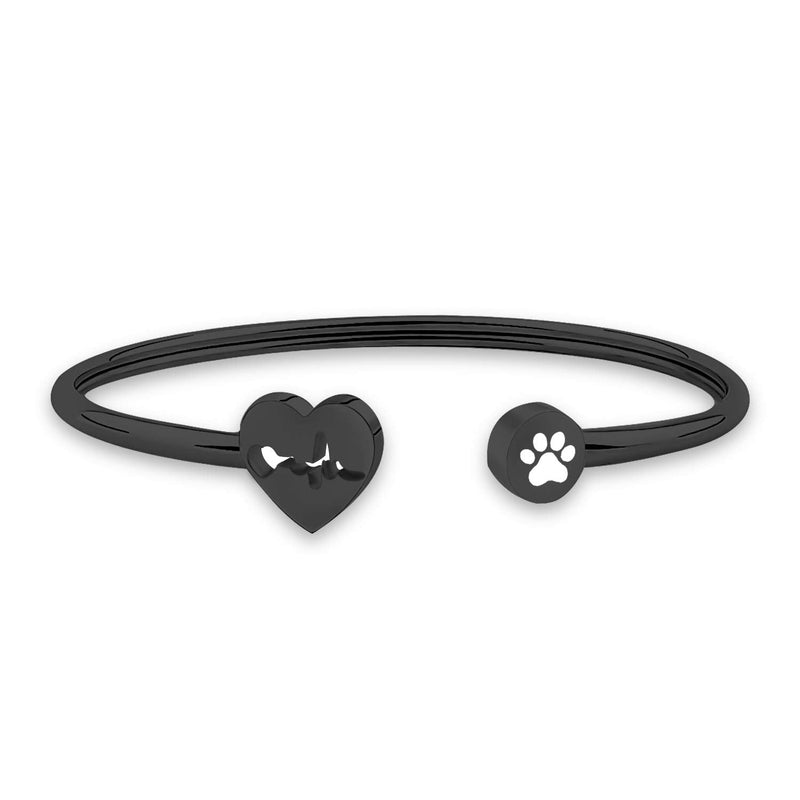 Heart Beat Dog Paw Necklace Bracelet Vet Tech Jewelry Gift for Veterinarian Nurse Vet Students vet bracelet black - PawsPlanet Australia