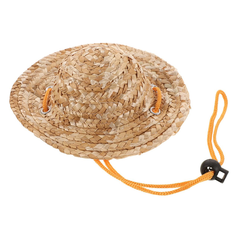 Pet Sombrero Straw Hat - Summer Hat Adjustable Hawaii Garden Sun Bucket Cap Beach Hat for Puppy Small Dogs Cats (Size L) Picture 1 - PawsPlanet Australia