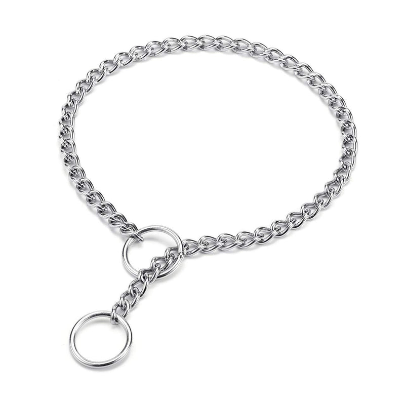 Mogoko Stainless Steel Dog Choke Chain Collar, Puppy Metal P Chain Slip Collar Pet Training Walking Choker(2.0mm;14.0 Inch) 2.0mm x 14.0 inch Silver - PawsPlanet Australia