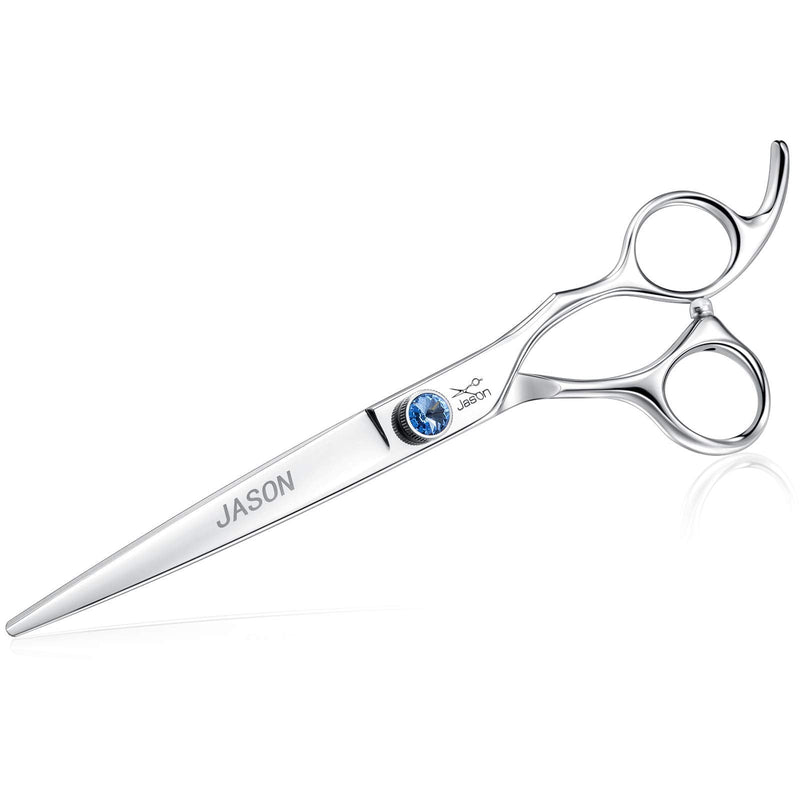 JASON 7" Straight Dog Grooming Scissors, Ergonomic Pets Grooming Shears, Premium Cats Trimming Kit with Offset Handle and Jewelled Screw, Sharp, Comfortable Christmas Gift 7.0" - PawsPlanet Australia