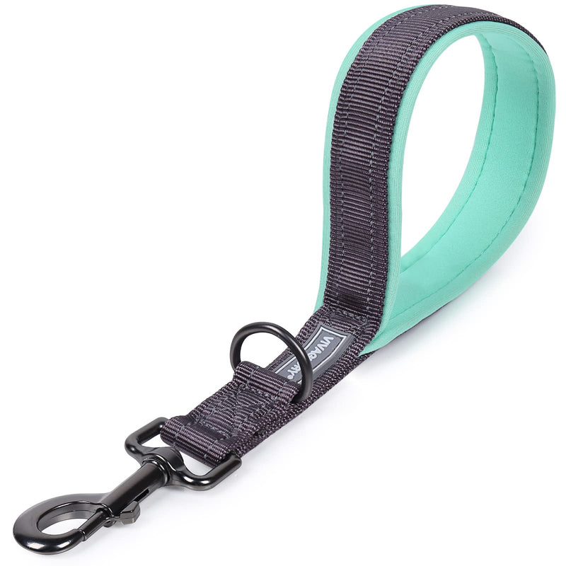 VIVAGLORY Short Dog Leash Closelyt Traffic Leash for Dog with Soft Padded Handle for Training & Walking, Padded Neoprene & Heavy Duty, 12inch, Grey 12 inch Nylon. Grey - PawsPlanet Australia