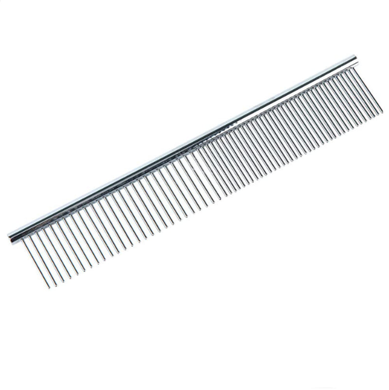 Dog Metal Comb 7.5inch Dogs Dematting Tool Pet Grooming Comb Stainless Steel Teeth Cats Pubby Comb for Removing Hair (L: 19x5cm) L: 19*5cm - PawsPlanet Australia