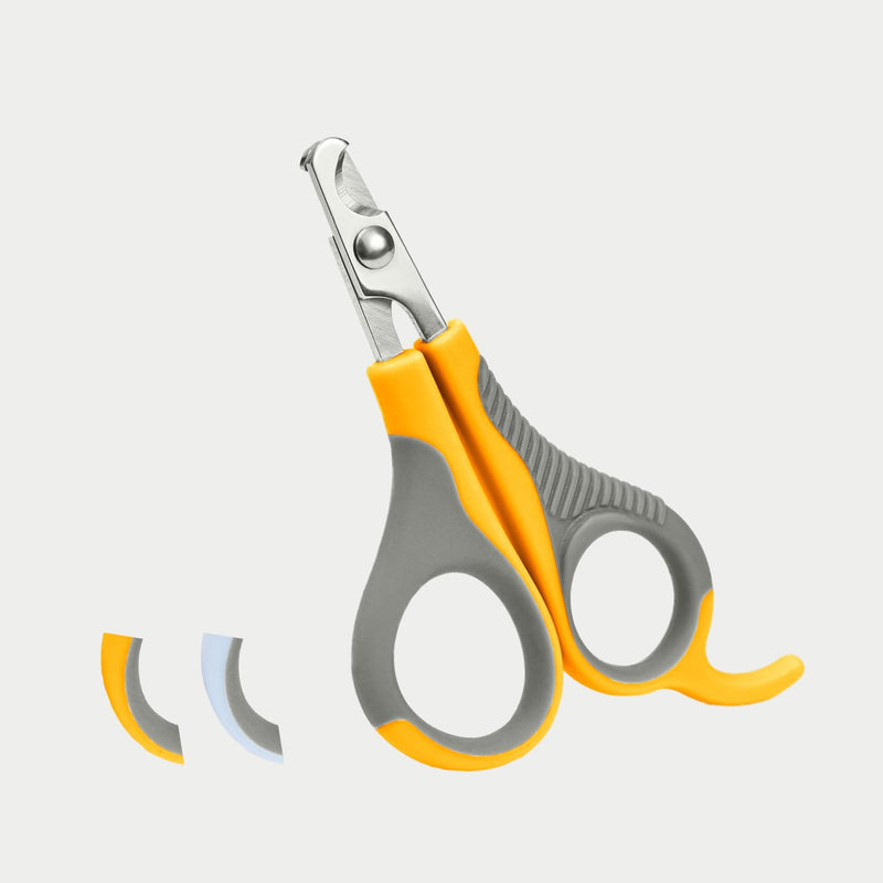 WePet Pet Nail Clippers (No. 07-2), Professional Claw Trimmer, Scissor for Cats, Puppies, Kittens, Hamsters, Rabbits and Small Animals, Sharp, Safe, Small, Grey/Yellow #01 Grey/Yellow - PawsPlanet Australia