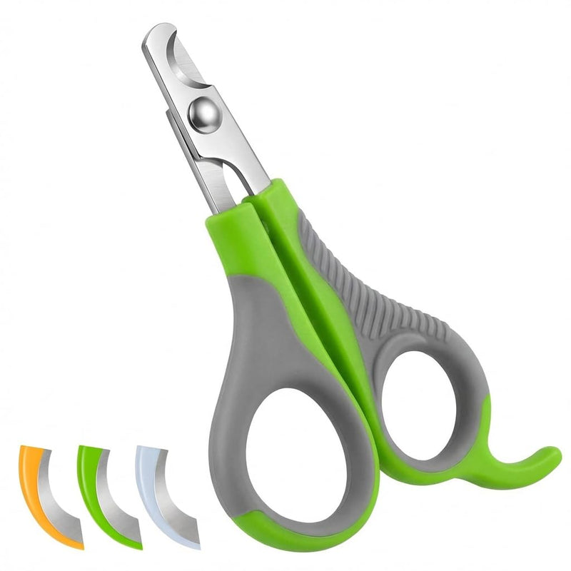 WePet Pet Nail Clippers U07.2, Professional Claw Trimmer, Scissor for Cats, Puppies, Kittens, Hamsters, Rabbits and Small Animals, Sharp, Safe, Small, Green/Grey #02 Green/Grey