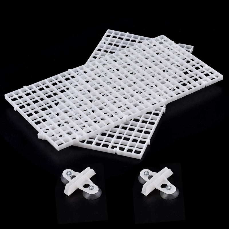 WEAVERBIRD 2Pcs Aquarium Divider Tray Plastic Grid Divider Tray Egg Crate for Aquarium Fish Tank Bottom Isolation, White - PawsPlanet Australia