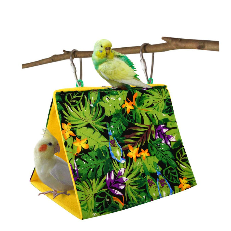 KAMA BRIDAL Bird Nest Hanging Cage Tent for Small Pets Parrot Hammock Parakeet Myna Pigeon Parakeet Lovebird Nest Perch Stand Swing L Rainforest - PawsPlanet Australia