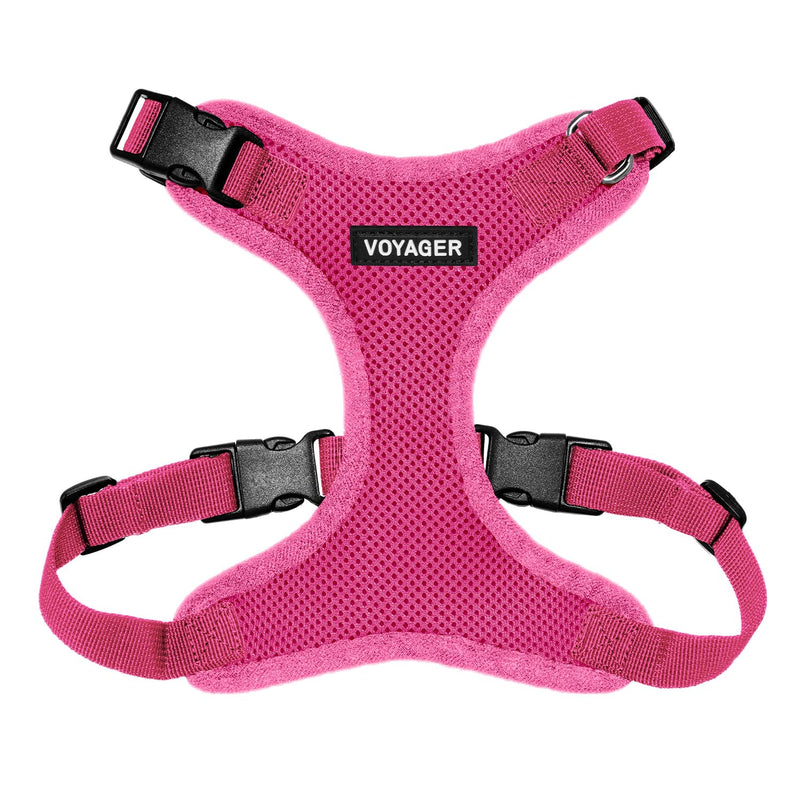 Voyager Step-in Pet Harness - All Weather Mesh, Adjustable Step in Harness for Cats and Dogs by Best Pet Supplies - Fuchsia, L Harness (Fuchsia) L (Chest: 20 - 25") - PawsPlanet Australia