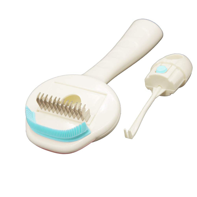 Pet Cat Dog Brush Comb Grooming Tool 3 in 1 Knot Opener Tangle Remover Slicker Brush Groomer Green