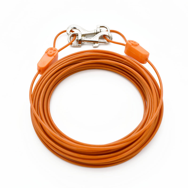 40FT Tie-Out Cables for Dogs - Strong, Safe, and Durable Dog Tie-Outs for Small Dogs up to 35 Pounds - Weather and Wear Resistant Galvanized Aircraft Cable for Outside Use 35 lb / 40 ft - PawsPlanet Australia