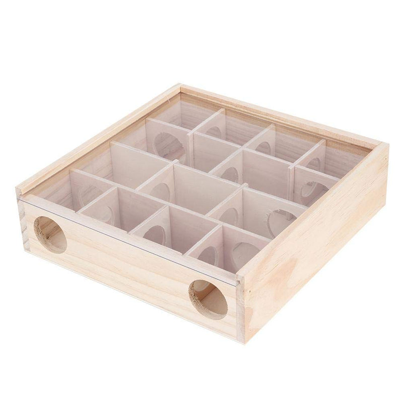 Hamster Maze Toy, Wood Rat House with Organic Glass Interactive Intelligent Small Pet Toy for Rat Hamsters - PawsPlanet Australia