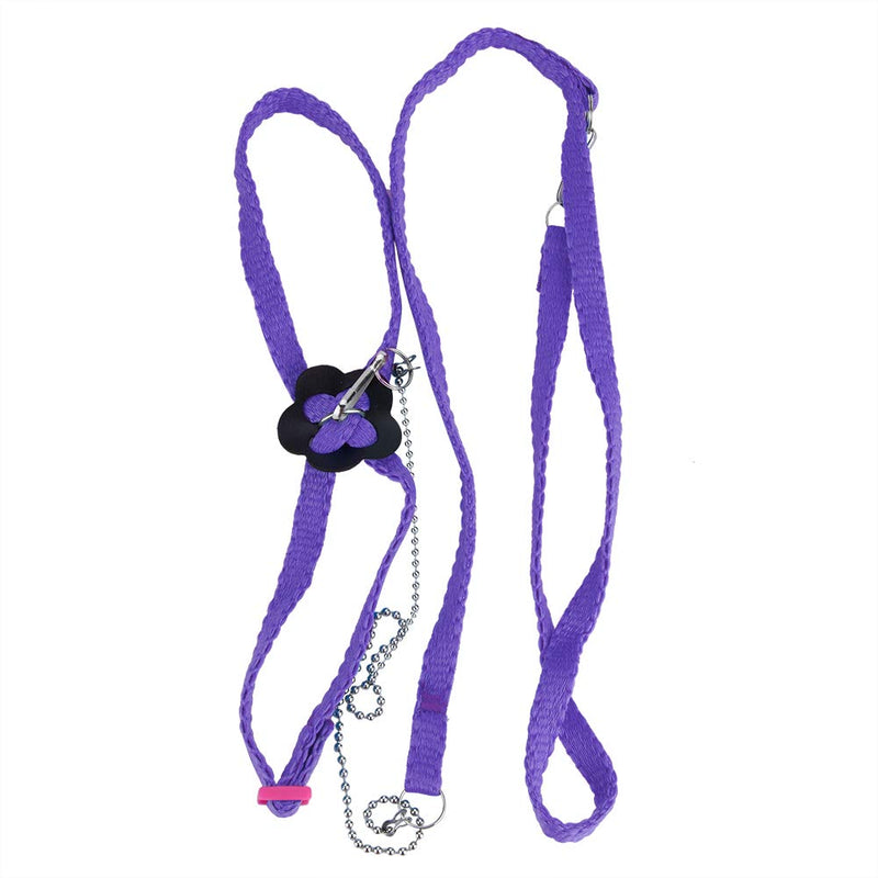 ViaGasaFamido Birds Harness, 1.2M Adjustable Small Birds Harness Leash Anti-bite Birds Belt Outdoor Flying Training Rope Purple