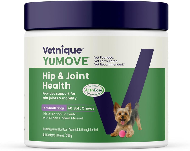 YuMOVE Hip & Joint Supplement for Dogs - Glucosamine, Green Lipped Mussel, Hyaluronic Acid & Omega 3 Supports Mobility, Flexibility & Joint Comfort - 60 Chews (Small/Medium Dogs) - PawsPlanet Australia
