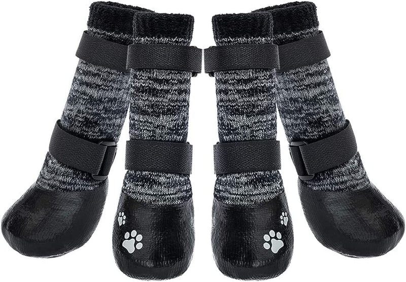 KOOLTAIL Dog Socks Anti-Slip Dog Boots with Straps Traction Control, Paw Protection Sets for Indoor Hardwood Floors & Outdoor, Fits Small Medium Large Dogs Medium (Pair of 2) Grey