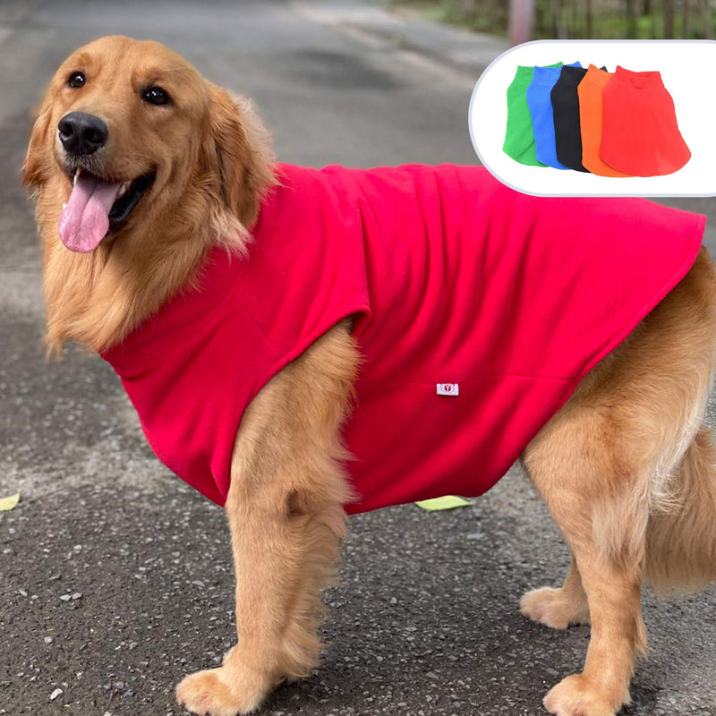 Lovelonglong Dog Winter Vest Warm Breathable Dog Polar Fleece Vest Jacket, Lightweight Winter Coat with Leash Neck Hole for Small Medium Large Dogs XXXL (Large Dog -90lbs) Red