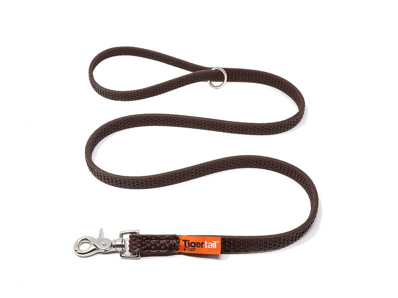 Tiger Tail 6FT Brown Wild Grip Premium Coated Nylon Dog Leash for Large Medium & Small Dogs - Waterproof and Odor Proof, Easy Grip, Durable & Lightweight Alternative-Leather Lead | Brown, 6ft 6 ft - PawsPlanet Australia