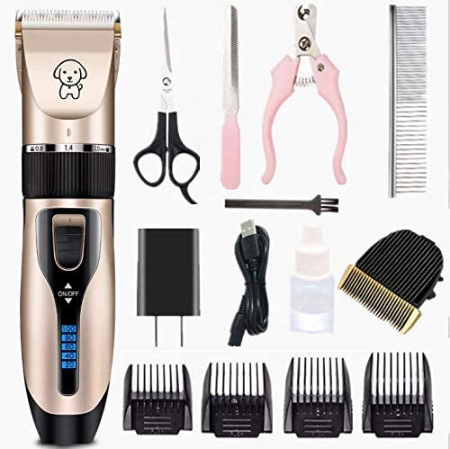 Professional USB Dog Clippers Low Noise Rechargeable Pet Trimmers Cordless Pet Grooming Kit Electric Pet Hair Clippers Dog Shavers with LED Display Nail Kits Replacement Blade - PawsPlanet Australia
