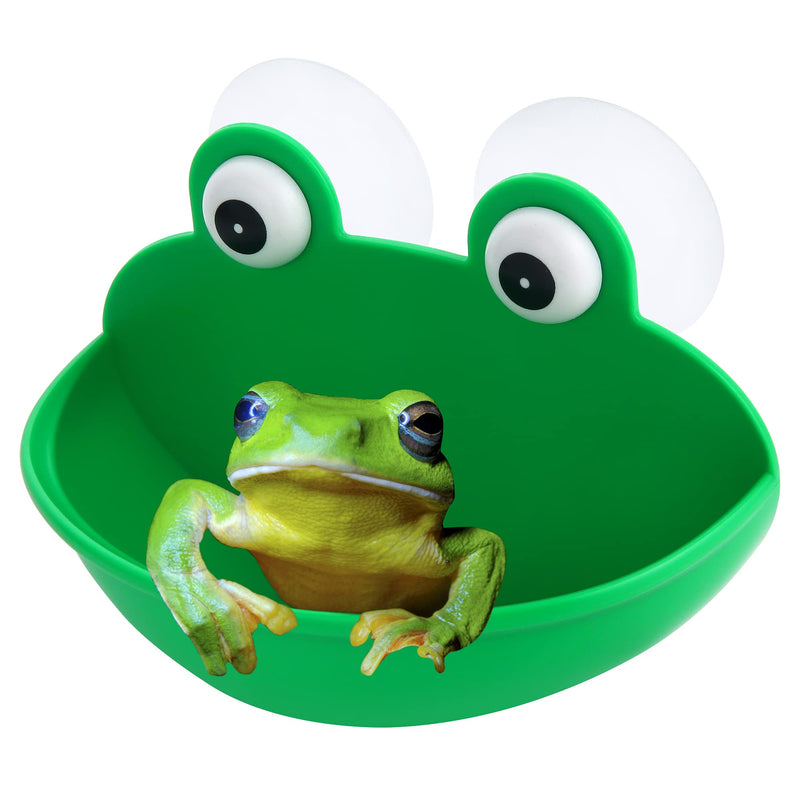 Frog Habitat Frog Dish Holder with Suction Cups, Cute Frog Terrarium Decor Fish Tank Decoration for Tree Frog Toad Tadpole (1 Pack) 1 Pack - PawsPlanet Australia