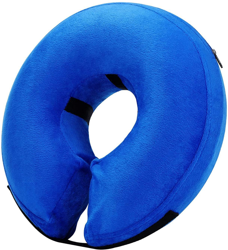 Katoggy Inflatable Dog Collar, Soft Dog Cone for Dogs After Surgery, Adjustable Blow up Donut E-Collars for Small Medium Large Dogs and Cats Blue Large (Neck: 15"-18") - PawsPlanet Australia