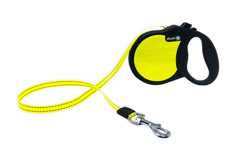 Alcott Reflective Retractable Leashes, Small, Neon Yellow - PawsPlanet Australia