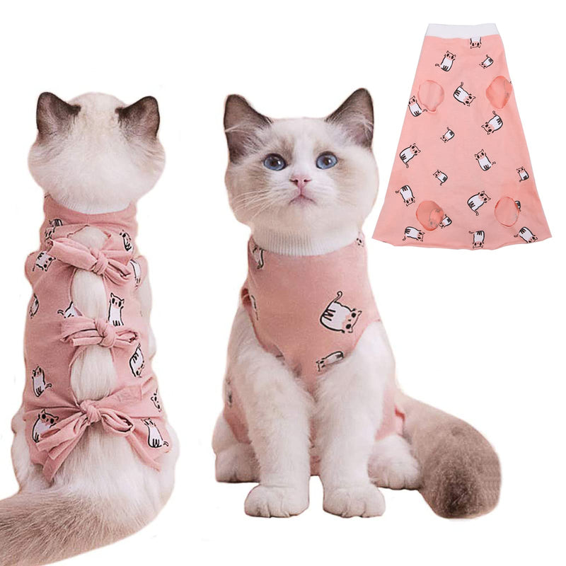 PUMYPOREITY Cat Recovery Suit After Surgery, Cat Onesie for Cats After Surgery, Cat Surgical Recovery Suit Female, Kitten Recovery Suit for Neutered/Abdominal Wound/Skin Damage/Weaning, XS, Pink - PawsPlanet Australia