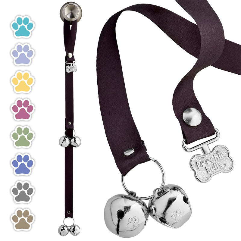 Dog Door Bells for Potty Training, Quick & Easy Puppy Potty Training Method Included, Handcrafted in USA with Loud, Paw-Safe Bells, Midnight Black - PawsPlanet Australia