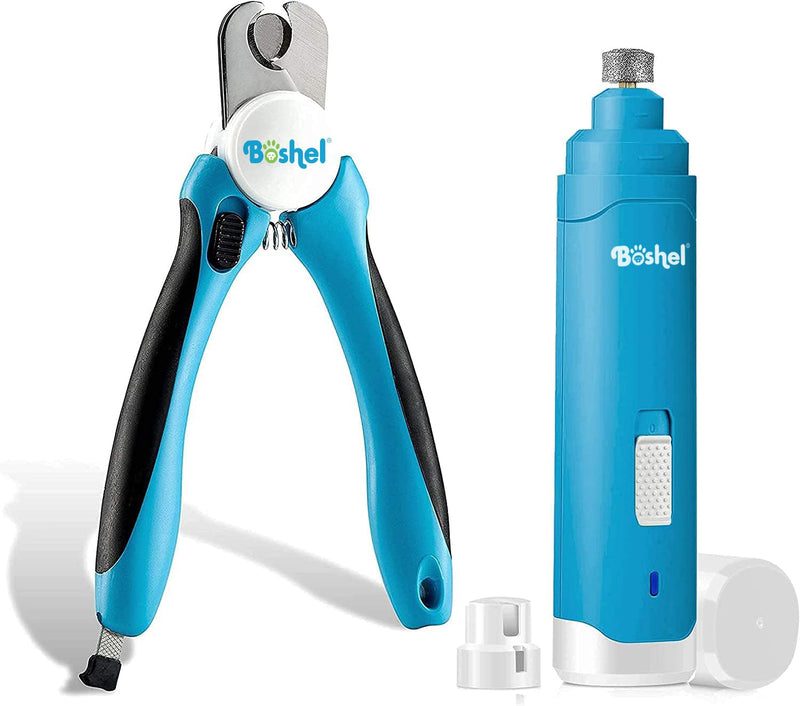BOSHEL Dog Nail Clippers & Dog Nail Grinder - Dog Trimmer With Safety Guard & Razor Sharp Blades - Rechargeable 2 Speed Electric Grinding Tool – Safe Dog Nail Trimmers For Small & Large Pets. - PawsPlanet Australia