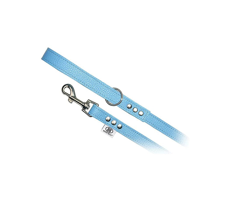 Buddy Belt All Pebble Grain Leather Leash Blue - Premium Edition (1/2" x 4') - PawsPlanet Australia