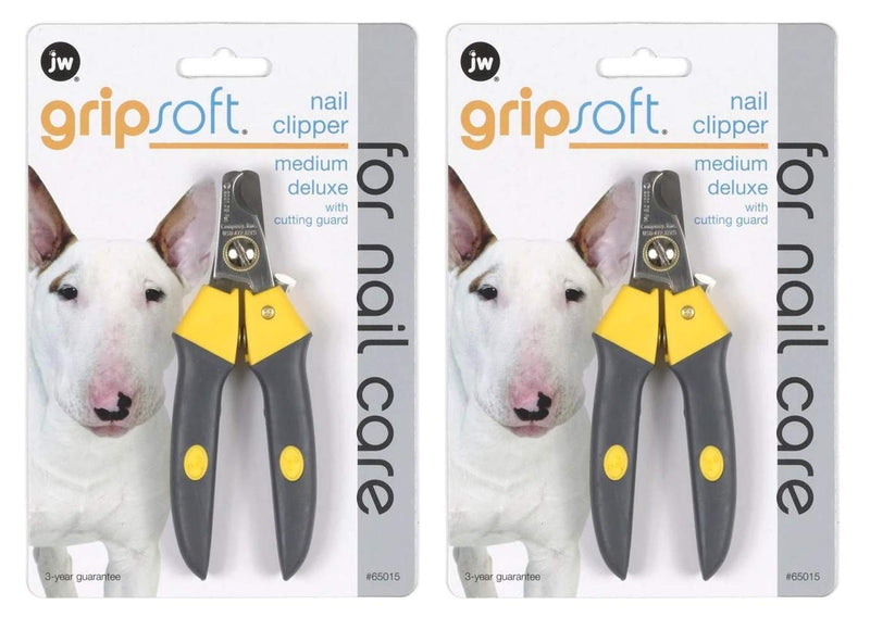 JW Pet 2 Pack of Gripsoft Deluxe Nail Clippers, Medium, for Medium Dogs - PawsPlanet Australia