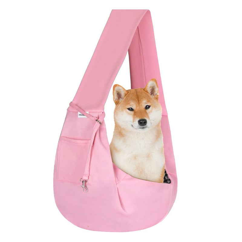 FDJASGY Small Pet Sling Carrier-Hands Free Reversible Pet Papoose Bag Tote Bag with a Pocket Safety Belt Dog Cat for Outdoor Travel Pink - PawsPlanet Australia