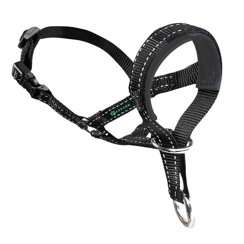 Dog Head Halter with Reflective Safety Strap Stop Dog's Pulling, Dog Head Collar for Small Medium Large Dogs(L,Black) L Black - PawsPlanet Australia