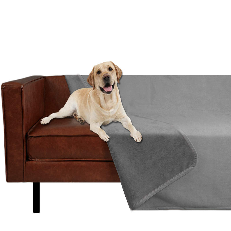 Ameritex Pet Bed Blanket Reversible 100% Waterproof Velvet Super Soft for Sofa and Bed (40x60 Inches, Light Grey+Grey) 40x60 Inches - PawsPlanet Australia