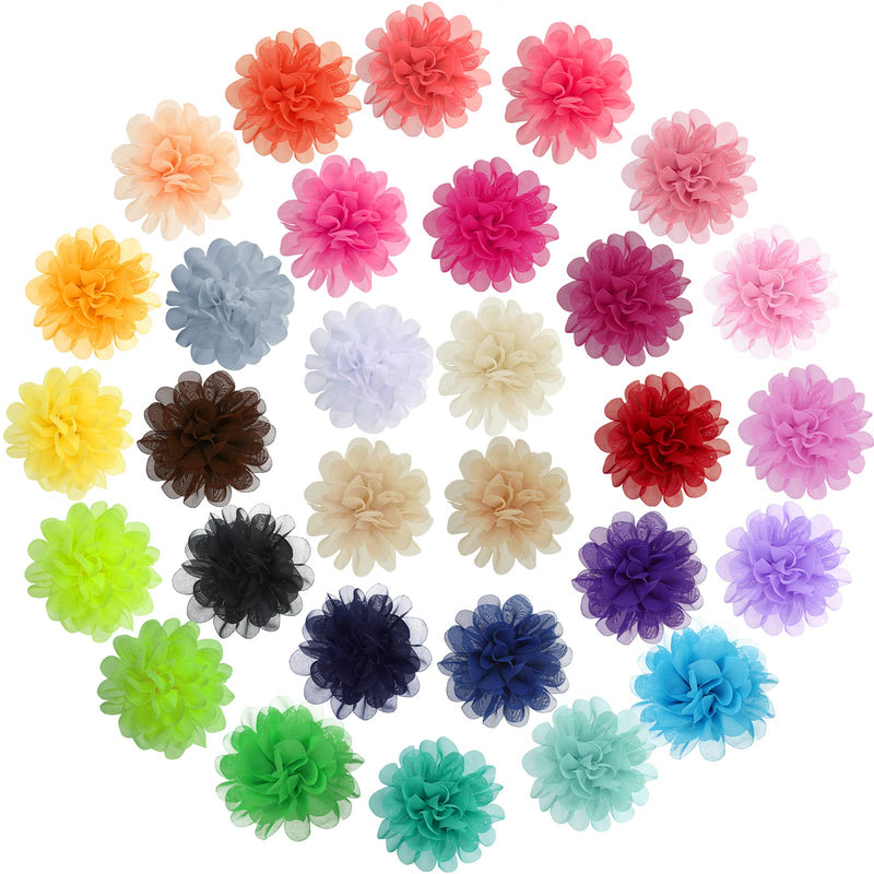 WILLBOND 30 Pieces Dog Collar Flowers Bulk Pet Flower Bow Ties Multi-Color Dog Charms Flower for Cat Puppy Dog Collar Grooming Accessories 30 Colors 10 cm - PawsPlanet Australia
