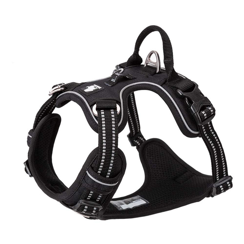 TRUE LOVE Dog Harness No Pull Nylon Reflective Pet Harness Adjustable Comfortable Control Step-in Brilliant Colors Truelove TLH56512 Black M - PawsPlanet Australia