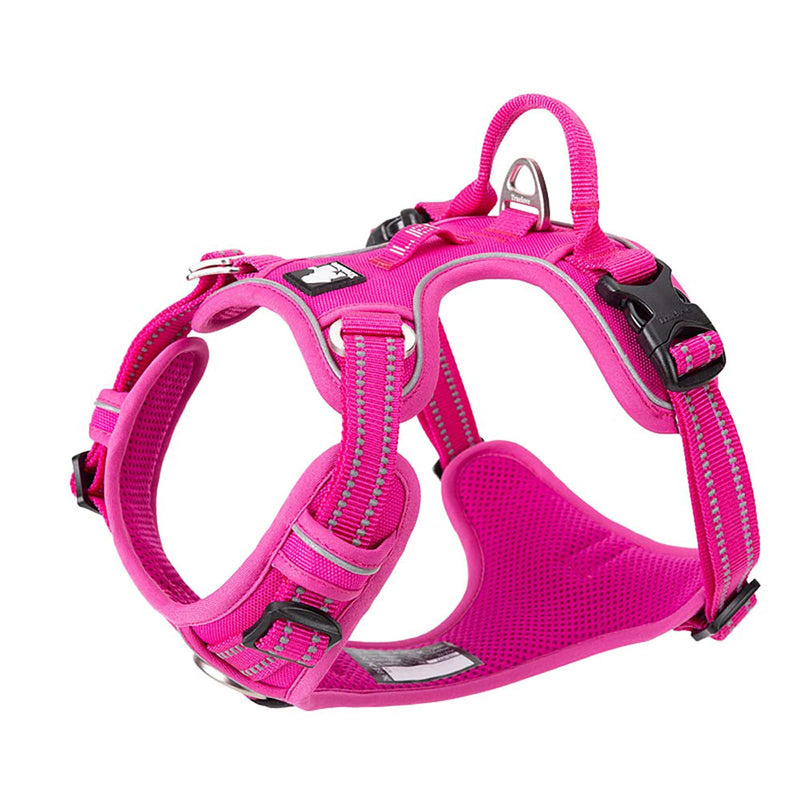 TRUE LOVE Dog Harness No Pull Nylon Reflective Pet Harness Adjustable Comfortable Control Step-in Brilliant Colors Truelove TLH56512 M Fuchsia - PawsPlanet Australia