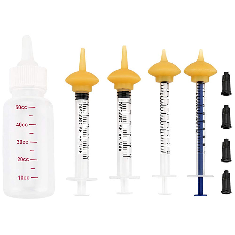 Pet Feeding Bottle and Syringes with Nipples for Small Cat Dog Animals (Model 1) - PawsPlanet Australia